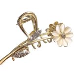 Hair Claw Clip, Elegant Metal Claw Clip, Large Jaw Clip Hair Clamp, Flower-5